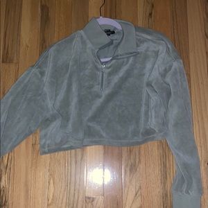 Cropped green sweater size medium